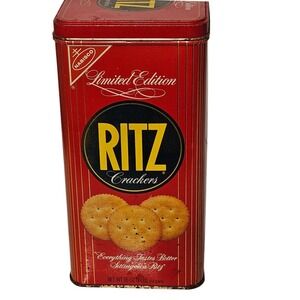 Nabisco Ritz Crackers Tin 1986 Red Limited Edition Good Vintage Advertising